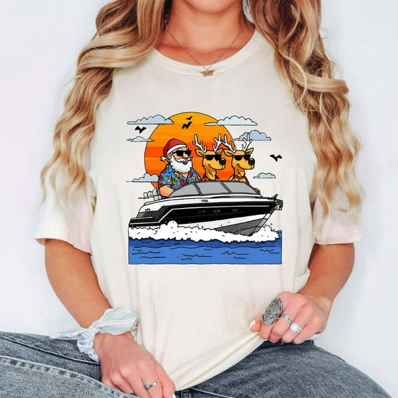 Funny Santa Halloween T Shirt, Spooky Christmas Mashup Tee with Santa and Reindeer