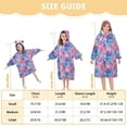 thumbnail image 4 of FORMRS Wearable Blanket Hoodie with Sleeves for Kids Cozy Flannel Sweatshirt, Watercolor Blue Marble Pattern, 4 of 7