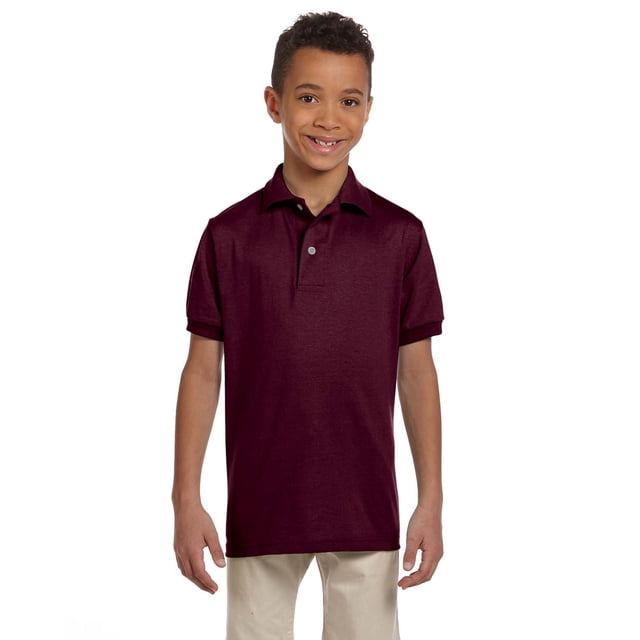 Jerzees Big Boy's Stain Resistant Tagless Label Polo Shirt, Style 437Y