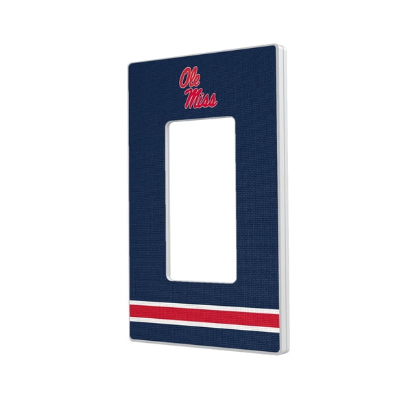 Ole Miss Rebels Stripe Design Single Rocker Light Switch Plate