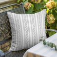 thumbnail image 6 of Throw Pillow Covers, Grey Botanical 16x16 Pillow Covers for Couch/Sofa/Bed, Modern Farmhouse Striped Decorative Square Linen Cushion Pillowcase for Home Decor, 6 of 9