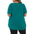 thumbnail image 6 of Terra & Sky Women's Plus Size Scoop Neck Shirred Side T-Shirt, 6 of 7
