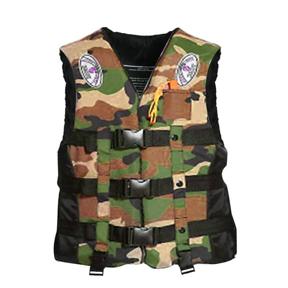 Adult Life Jacket Assistance Vest Kayak Ski Buoyancy Fishing WaterCamouflage