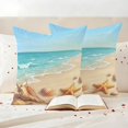 thumbnail image 3 of Outdoor Pillow Covers Pack of 2, Summer Beach Ocean Starfish Conch Waterproof Throw Pillowcase Cushion Cases, Marine Theme Sea Shell Decorative Pillow Cover for Couch Sofa Home Bed Patio, 3 of 9