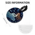 thumbnail image 5 of Mermaid 2Pcs PU Leather Round Luggage Tags with Privacy Cover and Name ID Tag for Suitcase, Handbags, Backpacks, School Bags, 5 of 6