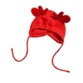thumbnail image 1 of Wdgfv Chapeau Design Cerf pour Automne et Hiver, Couvre-Chef pour Bébé avec Matériau en Fil Doux et Chaud, Rouge, Taille Unique, 1 of 4