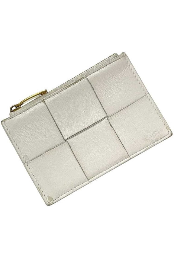 Pre-Owned Bottega Veneta Coin Case ec-24609 White Cassette 679843 Purse Leather... (Good)