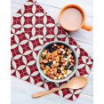 thumbnail image 3 of Red Geometric Kitchen Dish Towels for Drying Dishes Set of 3, Vintage Rhombus Circle Texture Waffle Weave Microfiber Hand Tea Bathroom Towels Quick Dry & Absorbent Towel 12x12, 3 of 7
