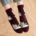 thumbnail image 6 of 5 Pairs Womens Knit Cat Socks Vintage Soft Cabin Warm Socks Thick Knit Cozy Winter Socks for Women Gifts, 6 of 8