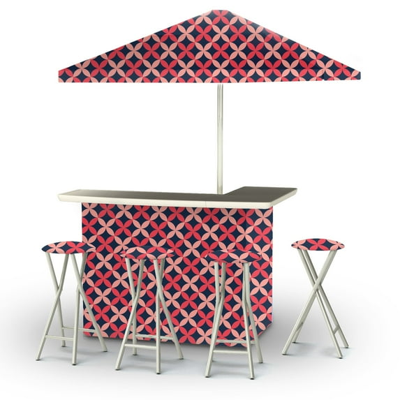 Best of Times Deluxe Package Patio Bar and Tailgating Center with 4 Bar Stools