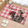 thumbnail image 2 of Valentine's Day Washable Area Rug 2 x 3 ft Skull Rose Love, Soft Non Slip Rugs Stain Repellent Indoor Felt Carpet for Living Dining Room Bedroom Home Office, 2 of 9