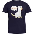 thumbnail image 1 of T-Shirt pour Adulte Halloween Fantôme Friandises Chien Bleu Marine, 1 of 1