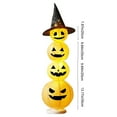 thumbnail image 3 of Stacked Pumpkin with Wizard Hat Halloween Night Light for Home Decor, Indoor Outdoor Porch Party Decoration, LED Paper Lantern, Warm Yellow Illumination, 3 of 6