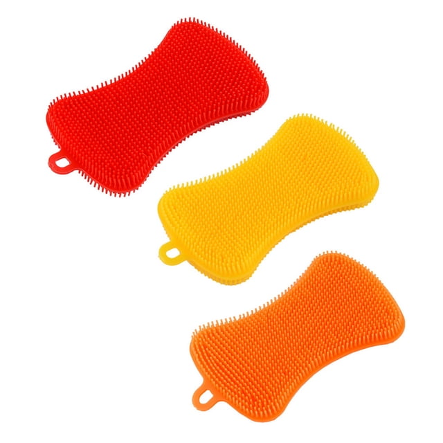 Juegos de utensilios de cocina,Esponja de silicona para vajilla, esponja para lavar platos de cocina Vhermosa CPB-DE-WX11-1