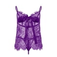 thumbnail image 6 of Tnhcen Naughty Lingerie for Women 2024 Fashion Halter Sexy Lingerie Mesh Lace Splicing Satin Nightgown Underwire Lingerie Chemise Purple Lingerie for Women, 6 of 8