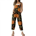 thumbnail image 2 of Pyhlmscde Womens Pumpkin Bat Halloween Print Straps Overalls with Pockets, Jumpsuits for Women, Halloween Dresses for Women, Rompers for Women, 2 of 6