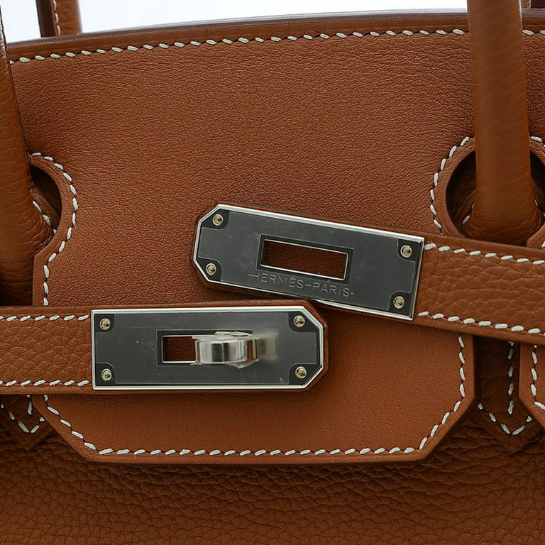 Authenticated Used Hermes Birkin 30 3EN1 handbag Togo/Swift/Toile gold  silver metal fittings U stamp 