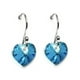 thumbnail image 3 of Juego de aretes y collar de caucho con dije en forma de Corazón, plata mexicana ley .925, Azul Bermuda, 3 of 5