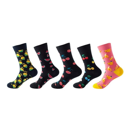 

Womens Socks Winter Fall 5 Pairs Print Gifts Cotton Long Funny For Novelty Funky Cute Sock