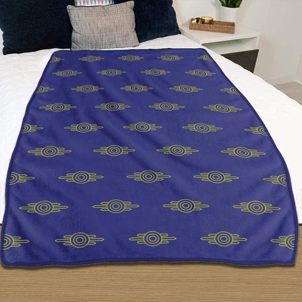 Fallout Fleece Vault Tec Blanket Purple Gold 46x60 Travel Throw Fallout Fleece Vault Tec Blanket Purple Gold 46x60 Travel Throw