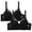 Black, variant on 3PC Bras for Women Push-Up Women Leopard-Print Front Buckles Underwear No Steel Close Bra