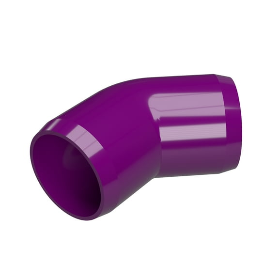 FORMUFIT F03445E-PU-8 45 degree Elbow PVC Fitting, Furniture Grade, 3/4" Size, Purple , 8-Pack