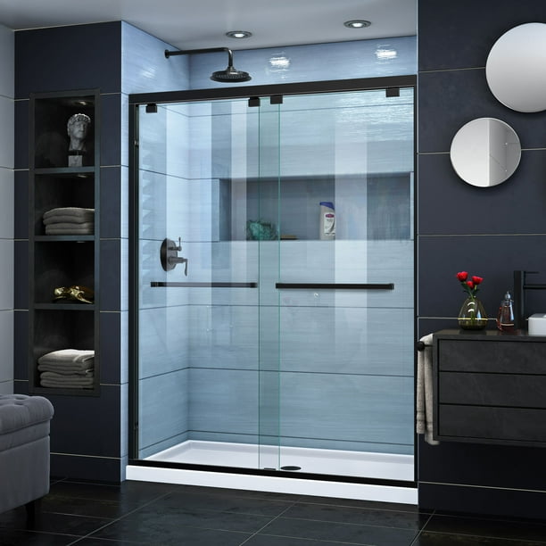 DreamLine Encore 5054 in. W x 76 in. H SemiFrameless Bypass Shower