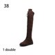thumbnail image 4 of Minnieouse Botas hasta la rodilla para mujer, vendaje con cremallera lateral, cabeza redonda suave, suela de goma, botas altas hasta el muslo, zapatos sexis Calzado Marrón oscuro 4 Minnieouse AP013397-22, 4 of 6