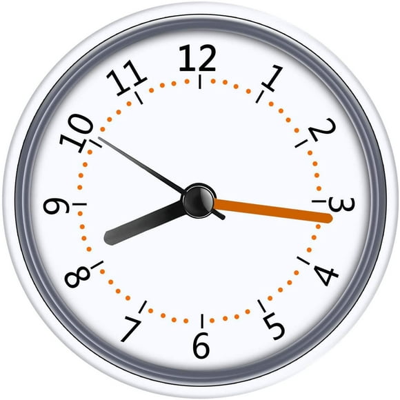 Mini Shower Clock Waterproof IP24 Wall Clock Suction Cup Bathroom Clock Acrylic Face Suction Clock for Shower Washroom Kitchen (1pack)