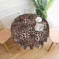 thumbnail image 2 of Brown Leopard Tablecloth Round 60 Inch Animal Print Round Tablecloth Polyester Washable Cheetah Print Table Cover Table Cloth for Kitchen Kitchen Dining Table Patio Outdoor Party Picnic, 2 of 6