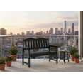 thumbnail image 2 of QinaQin Banca de jardín para 2 personas de poly lumber con diseño de listones, loveseat para patio, porche, parque o jardín, 2 of 5