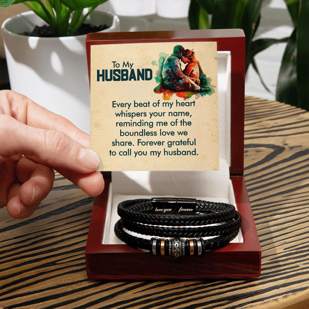 To My Husband Every Beat Love You Forever Bracelet