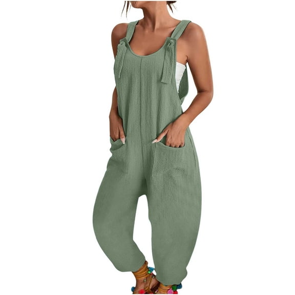 Nmmued Overalls for Women Loose Fit, Baggy Overalls for Women, Wide Leg Overalls for Women, Casual Jumpsuits for Women, Loose Jumpsuits for Women, Green 1 L