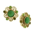 thumbnail image 3 of 1928 Jewelry Green Moonstone Button Earrings, 3 of 4