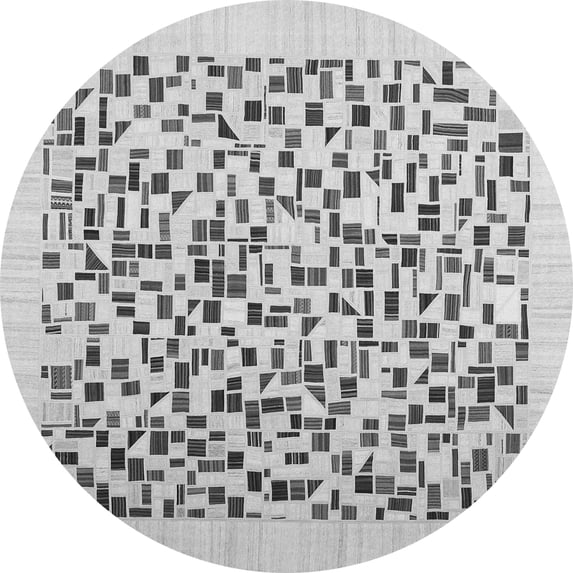 Ahgly Company Indoor Round Solid Gray Modern Area Rugs, 4' Round