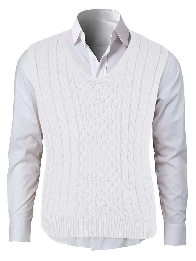 Langwyqu Sleeveless VNeck Men Knit Sweater Vest Pullover