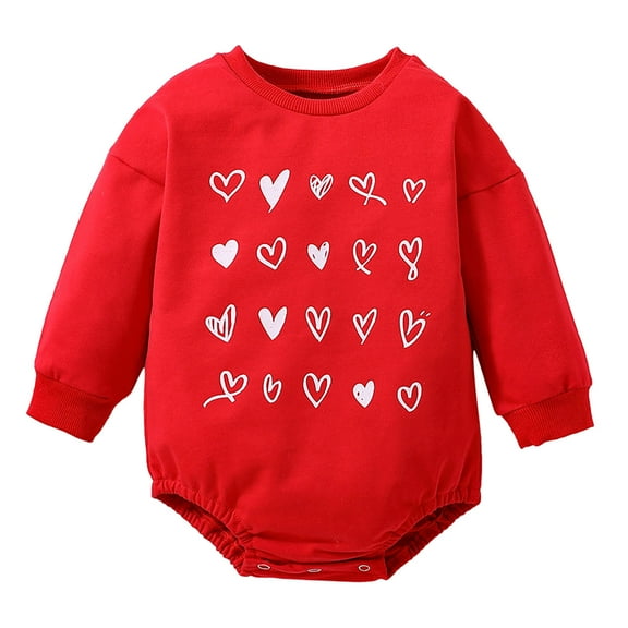 Odeerbi Baby Bodysuit Toddler Boys Girls Clothes Kids Romper Cotton Letter Print Tops Short Sleeve Jumpsuit Red