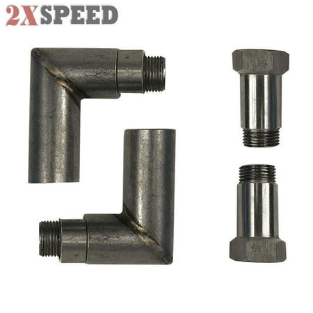 O2 Bung - 2pc 90 degree O2 oxygen sensor angled extender spacer 02 bung extension M18 X1.5