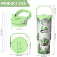 thumbnail image 4 of 30 Oz Tumbler Cactus Green Tumbler with Lid and Straw, Birthday Gift Cup for Friend Women Men Coffee Travel Mug Thanksgiving Day Halloween Christmas Gift Water Bottle, 4 of 7