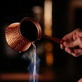 thumbnail image 4 of Bamboohart Turkish Coffee Pot  Hammered Copper Coffee Cezve  Stove Top Coffee Maker with Handle  Hammered Handmade Vintage Stovetop Handcrafted  11Oz, 4 of 9