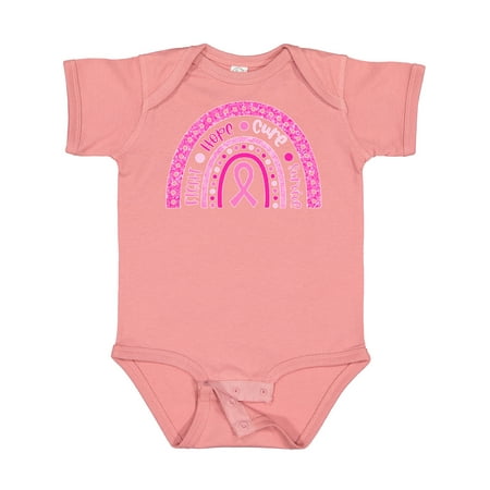 

Inktastic Breast Cancer Awareness Rainbow Fight Hope Cure Survive Gift Baby Boy or Baby Girl Bodysuit