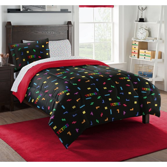 Tetris, Classic 5-Piece Twin Bed in Bag Set, 64" x 86"