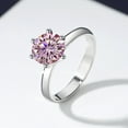 thumbnail image 4 of 3-5 Carat 18K White Gold Moissanite Rings for Women Gift D Color VVS1 Clarity Pink Diamond Rings 925 Sterling Silver Ring jewelry Moissanite Wedding Bands with Certificate, 4 of 9