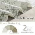 thumbnail image 3 of Curtainking Rod Pocket Linen Valance Farmhouse Floral Double Layer Green Valance for Living Room 50x18 inch 1 Panel, 3 of 8