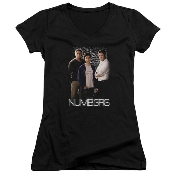 Numbers Equations Junior Women's V-Neck T-Shirt Black