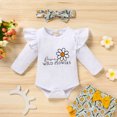 thumbnail image 4 of Viworld Newborn Infant Baby Clothes Set, Flying Sleeve Romper+Floral Print Shorts+Headband Outfits Set, 4 of 11