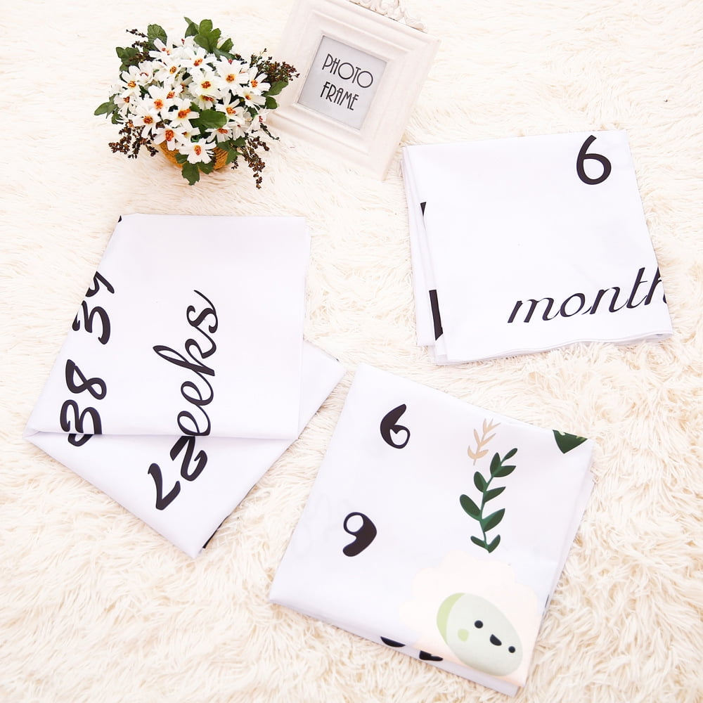 Chainplus Baby Monthly Milestone Blanket Throw For Infant Babies 0 3 Months 3 6 6 9 9 12 Photography Backdrop Photo Prop For Newborn Boy Girl