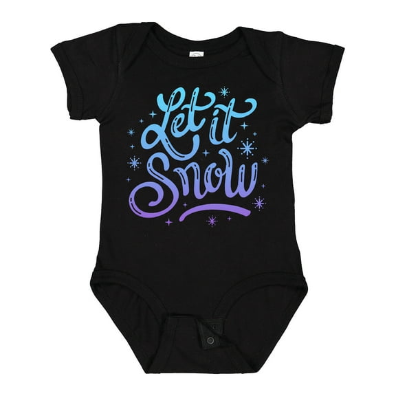 Inktastic Winter Let It Snow Lettering in Blue with Snowflakes Boys or Girls Baby Bodysuit