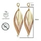 thumbnail image 3 of Vangania aretes largos de plumas doradas con perla mayorca joyería artesanal, 3 of 4