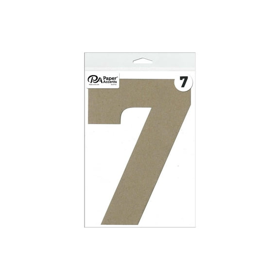 Chipboard Number 8" 7 1pc Natural